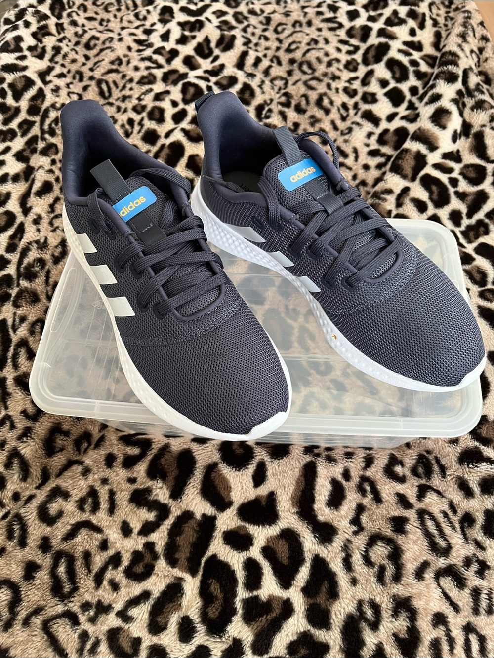 adidas Women's Navy Athletic Sneakers with White Stripes